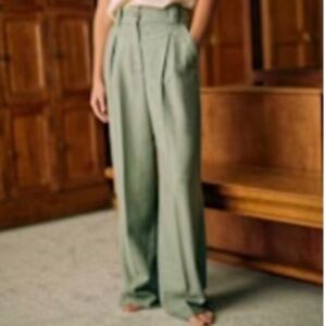 Sezane Théophile Trousers Light Green - Size 12